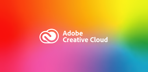 Adobe Creative Cloud Logo on a rainbow background